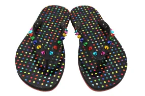 Authentic Christian Louboutin Loubi Flip Spikes Donna Thong Sandals Size 37