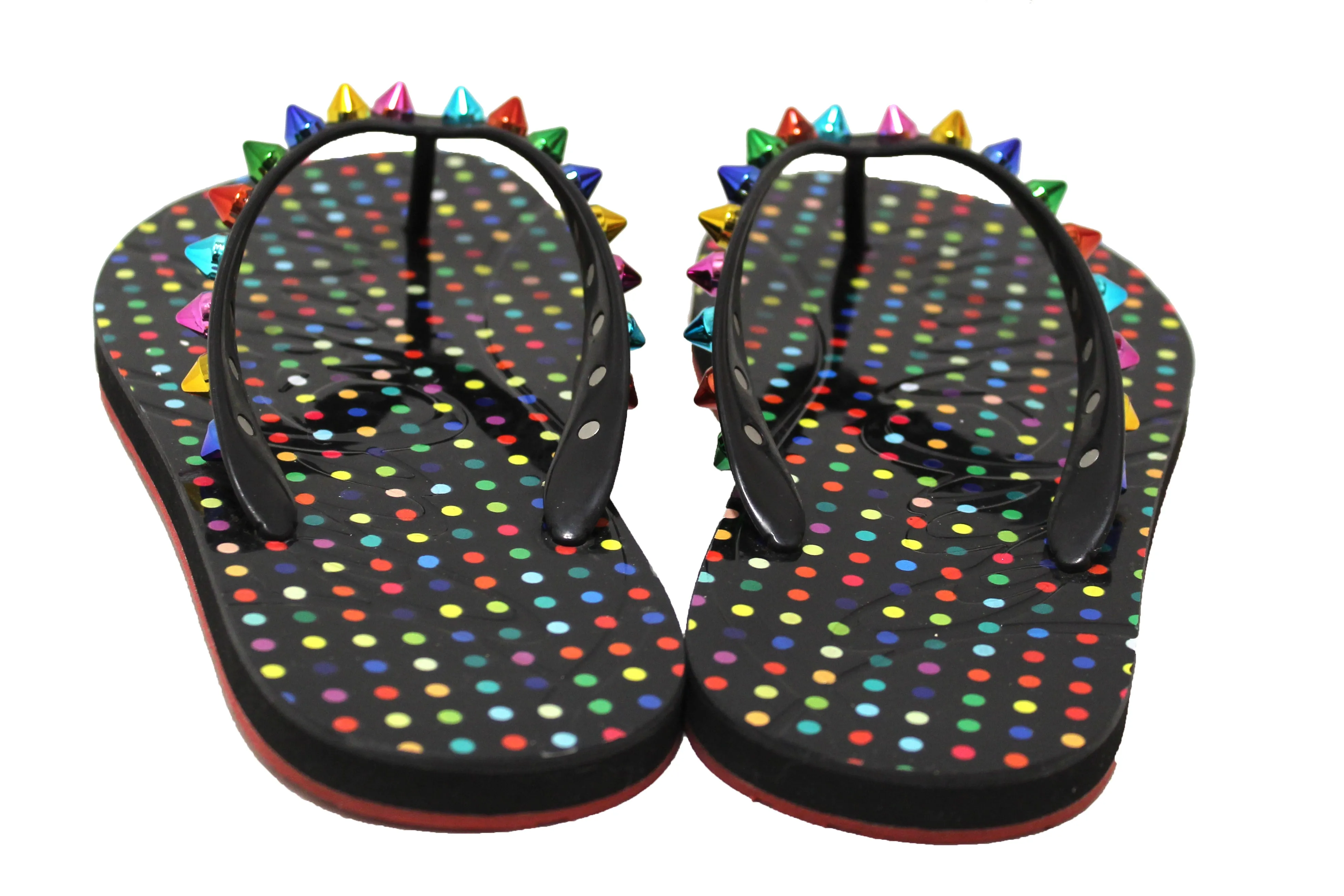 Authentic Christian Louboutin Loubi Flip Spikes Donna Thong Sandals Size 37