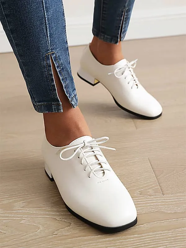 Casual Crossed Laces Square Toe&Loafers
