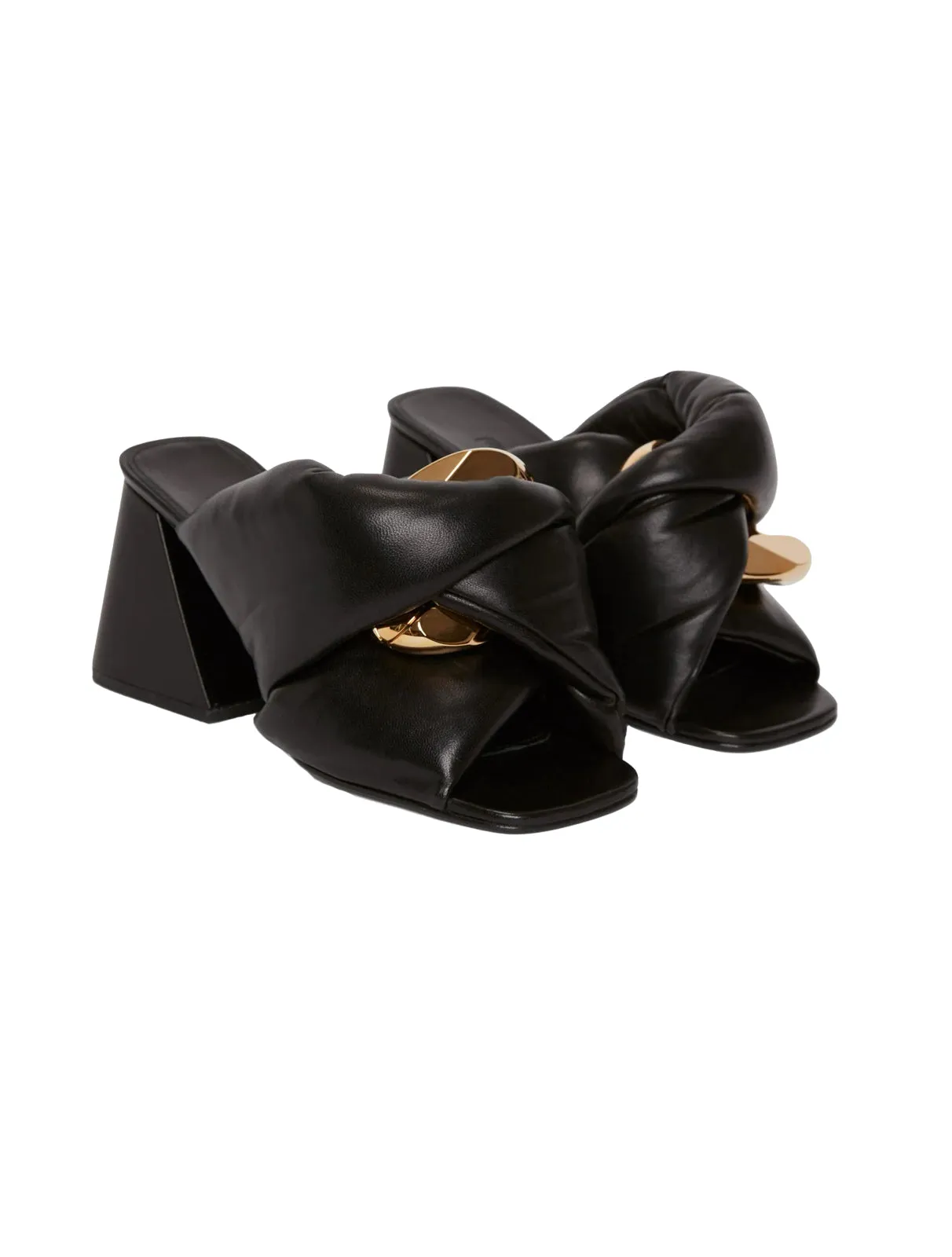 Chain Twist Leather Heels