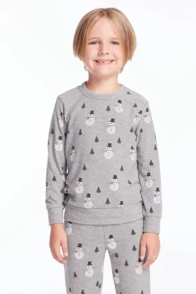 Chaser Kids Snow Daze Long Sleeve in Heather Gray
