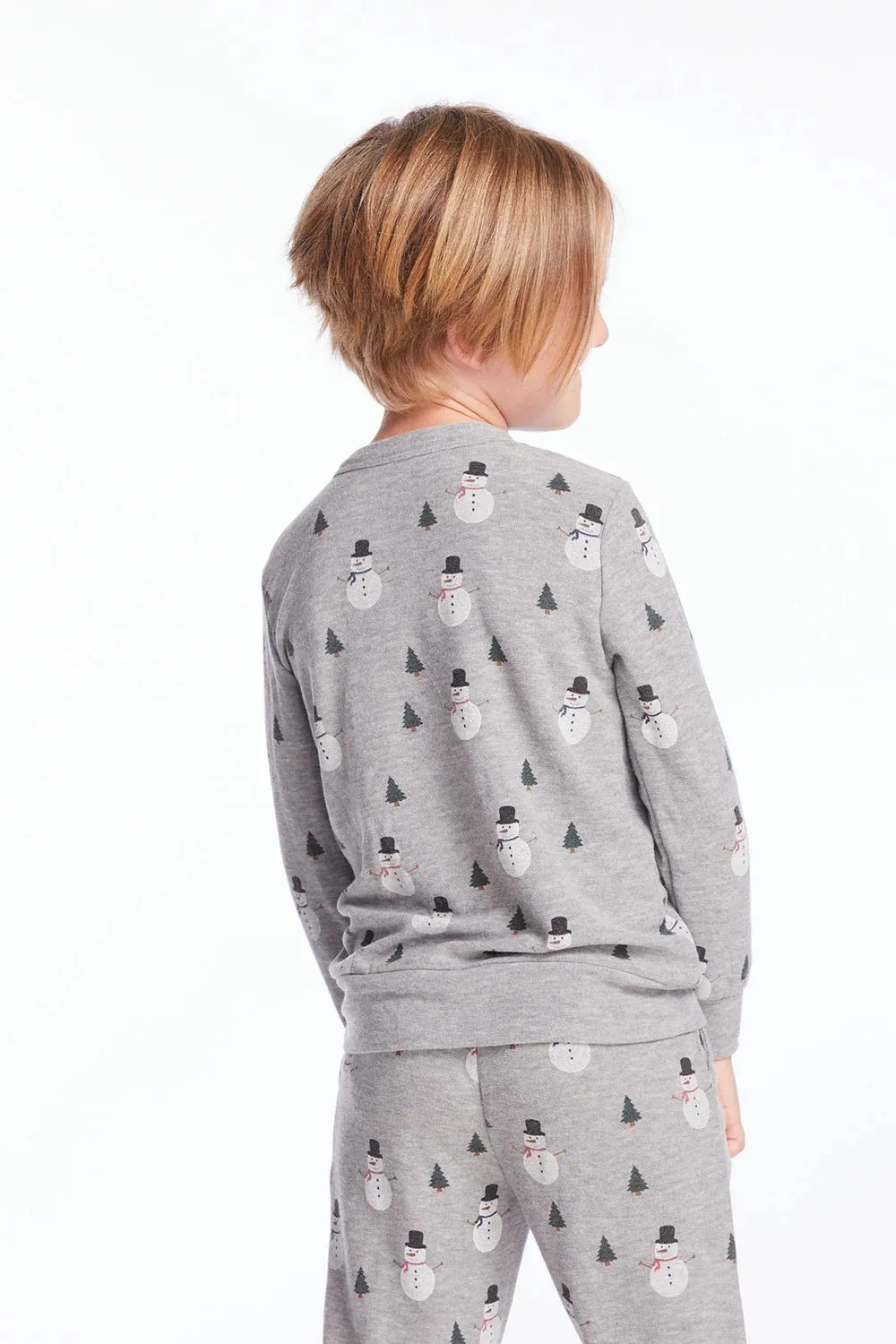 Chaser Kids Snow Daze Long Sleeve in Heather Gray