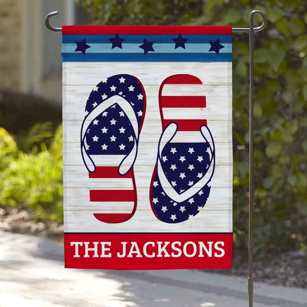 Flip Flops Custom Patriotic Garden Flag