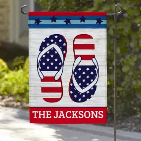 Flip Flops Custom Patriotic Garden Flag