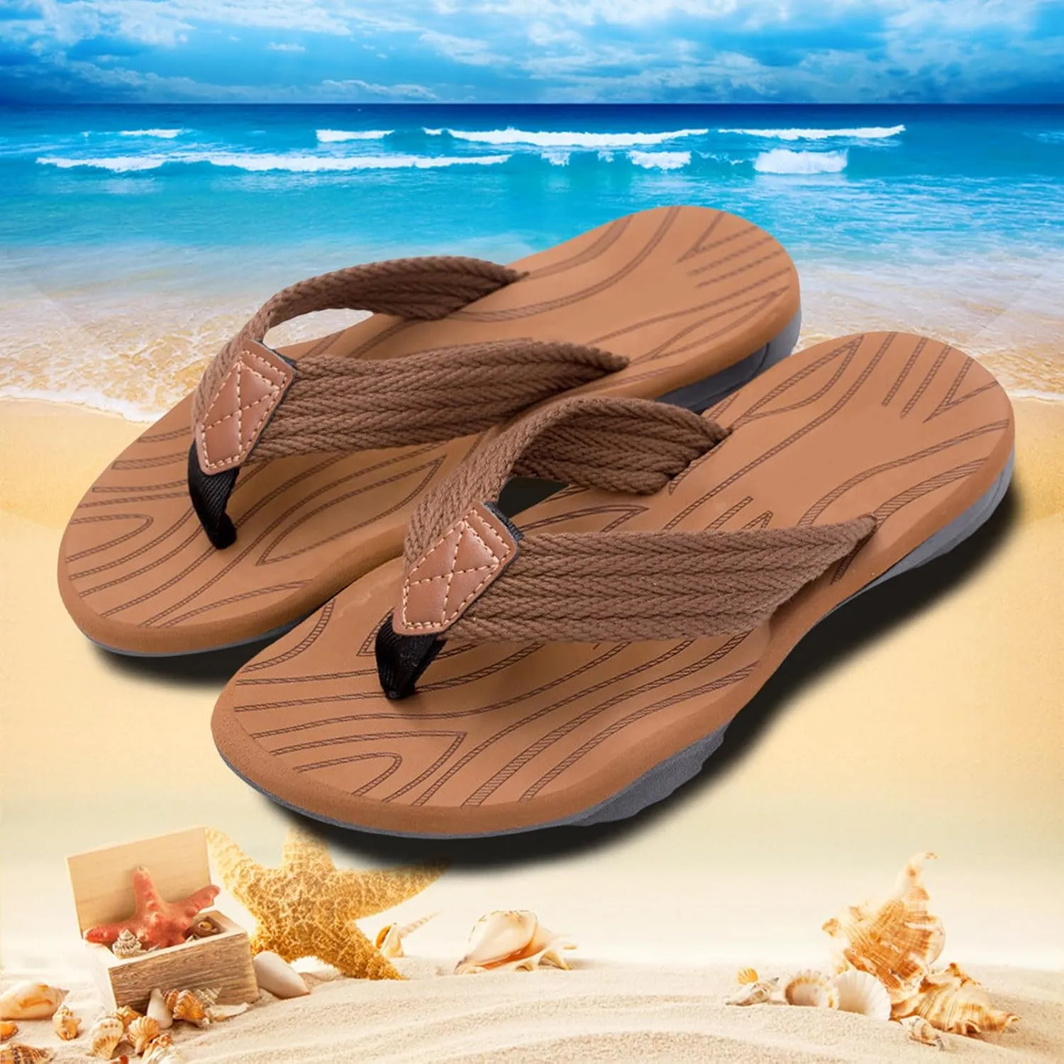 Flip Flops for Women Comfort Beach Thong Sandals Indoor Outdoor Women Slippers Womens Arch Support Flip Flops
