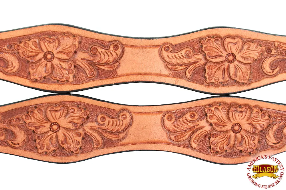 Hilason Western Leather Slobber Straps Oil Tan