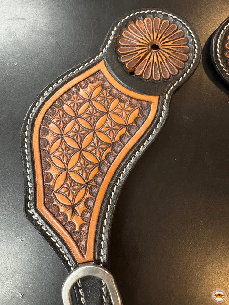 HILASON Western Men & Womens Spur Straps for Horse Riding Hand Carved