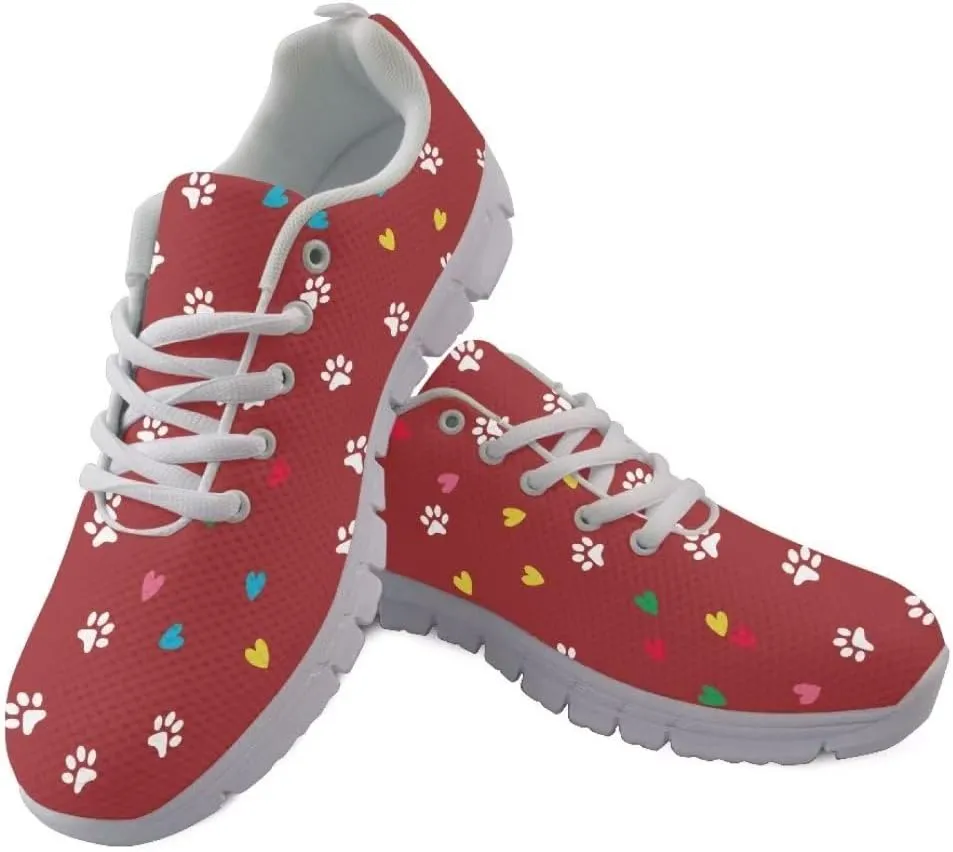 Jeiento Christmas Running Shoes for Women Girls Tennis Shoes for Men Mesh Gym Sports Shoes Lace-up Christmas Shoes Non Slip Walking Sneakers