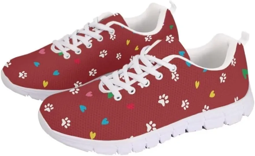 Jeiento Christmas Running Shoes for Women Girls Tennis Shoes for Men Mesh Gym Sports Shoes Lace-up Christmas Shoes Non Slip Walking Sneakers