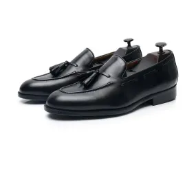 Leather Round Toe Slip-On Business Loafers - Men Shoes