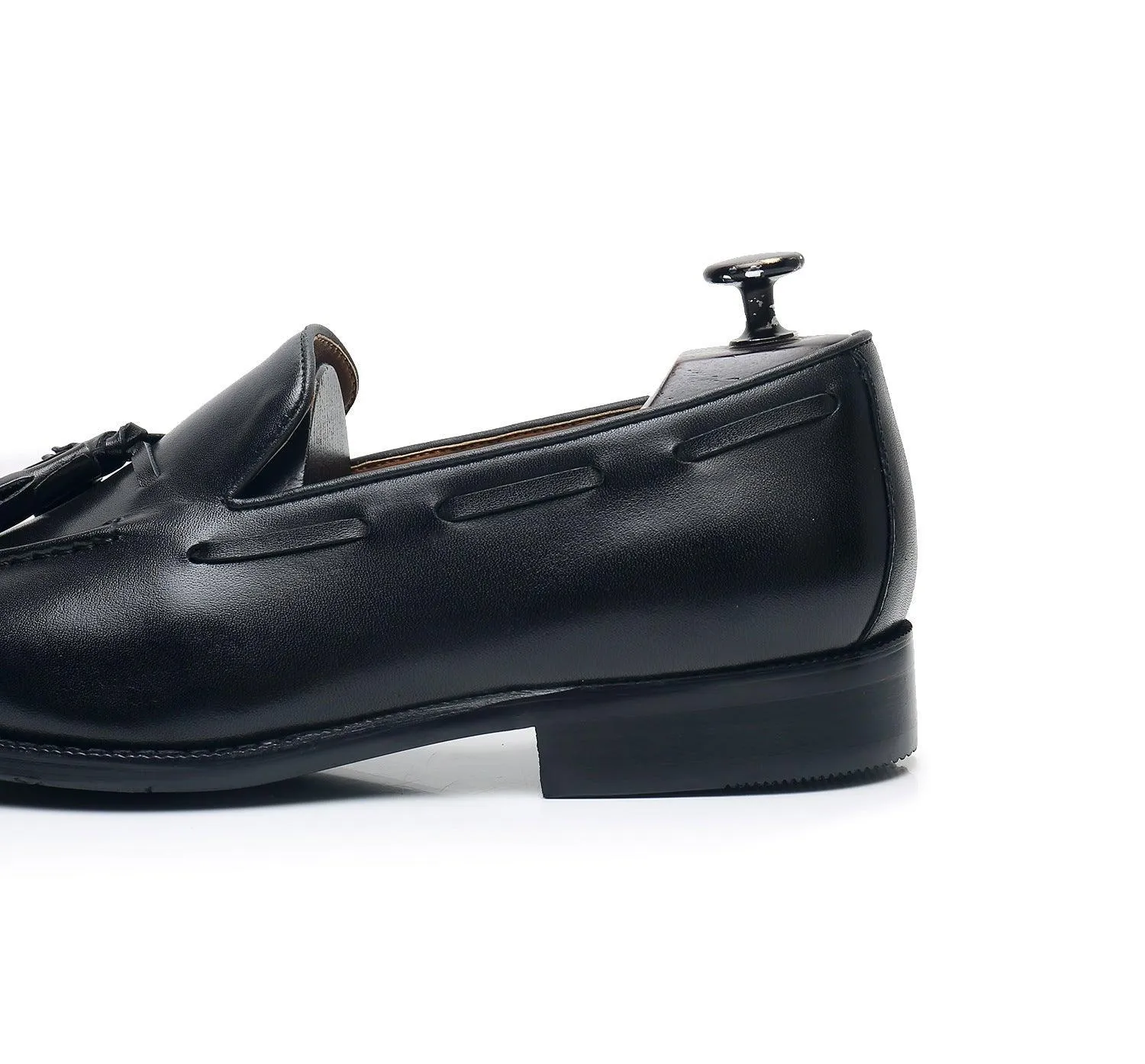 Leather Round Toe Slip-On Business Loafers - Men Shoes