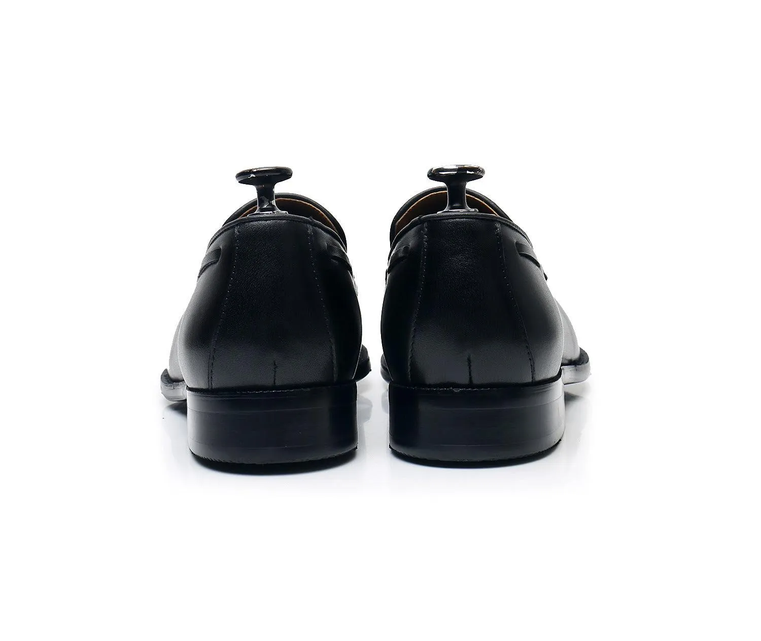 Leather Round Toe Slip-On Business Loafers - Men Shoes