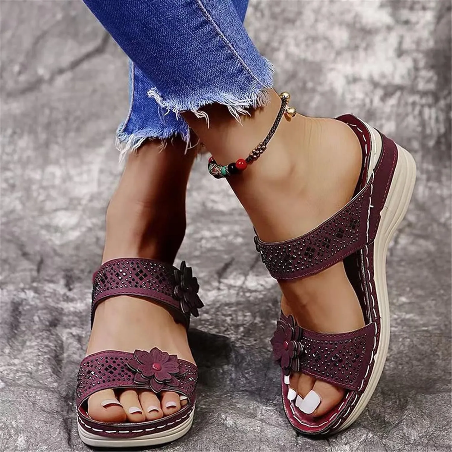 Orthopedic Summer Slides for Women with Arch Support Comfortable Walking Shoes Lightweight Adjustable Straps Beach Casual Outdoor Recovery Sandals