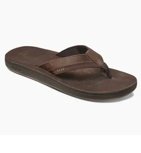 Reef Leather Contoured Cushion Flip Flops  - Chocolate