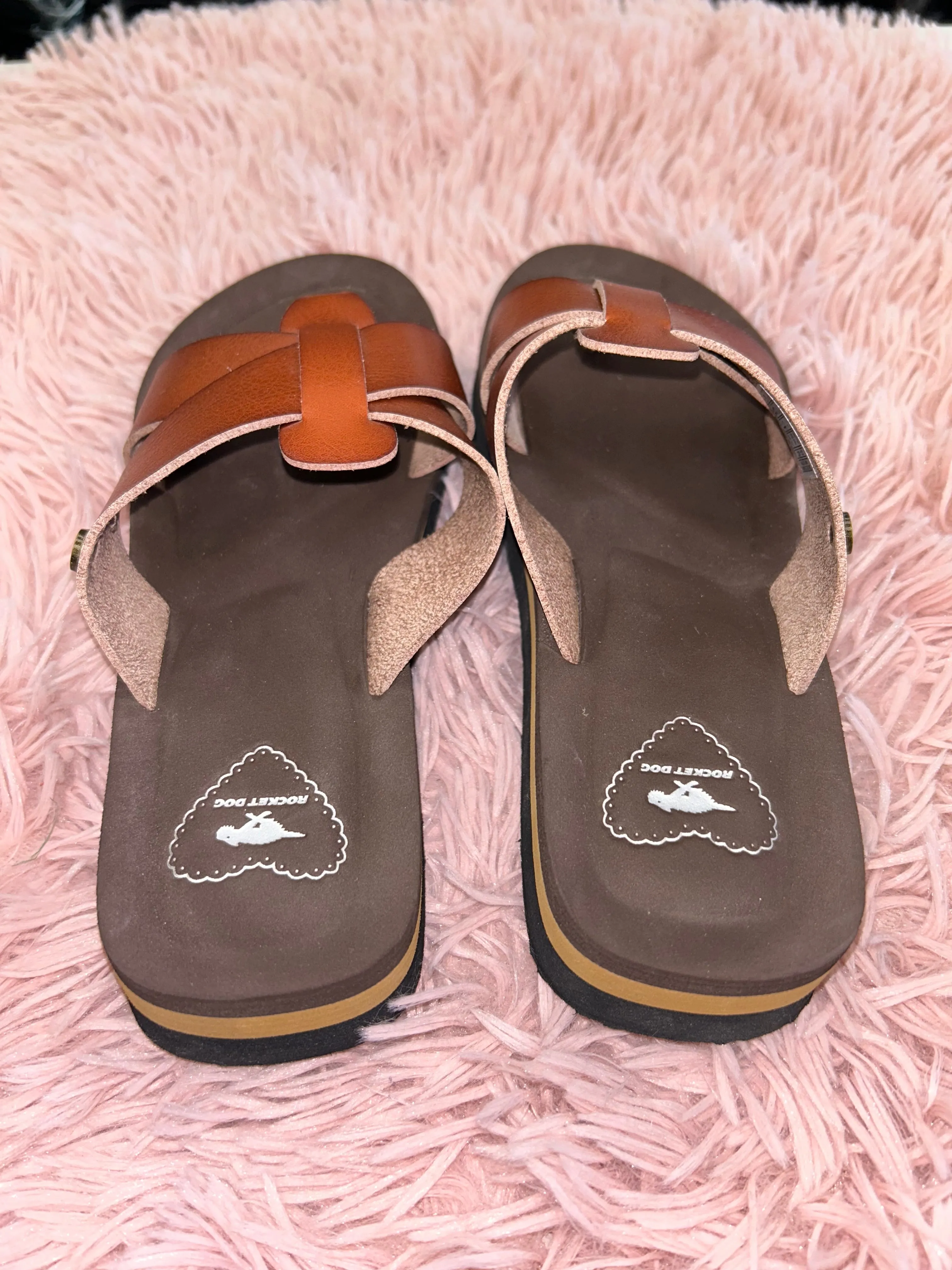 Sandals Flip Flops By Rocket Dogs In Brown, Size: 6