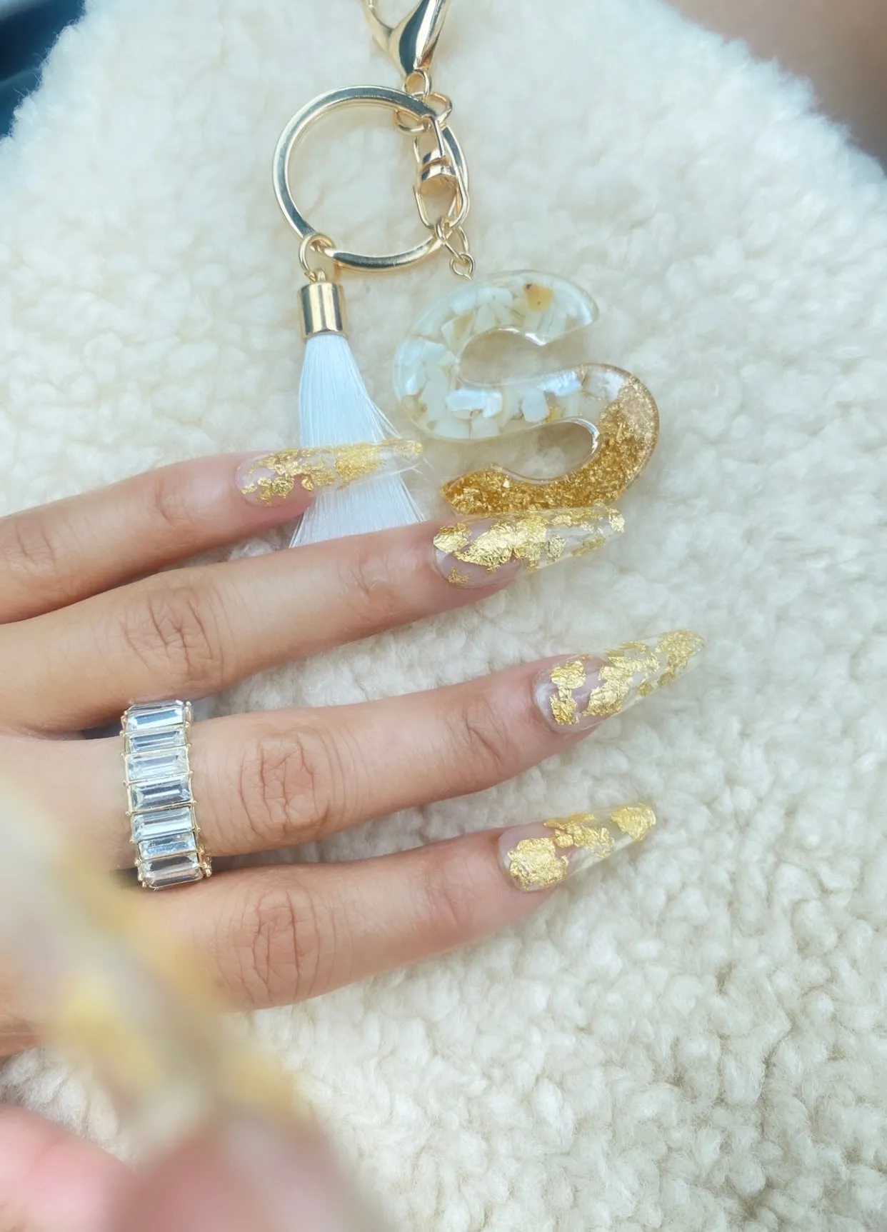 Smoke and Mirrors Eternity Baguette Ring | Clear & Gold