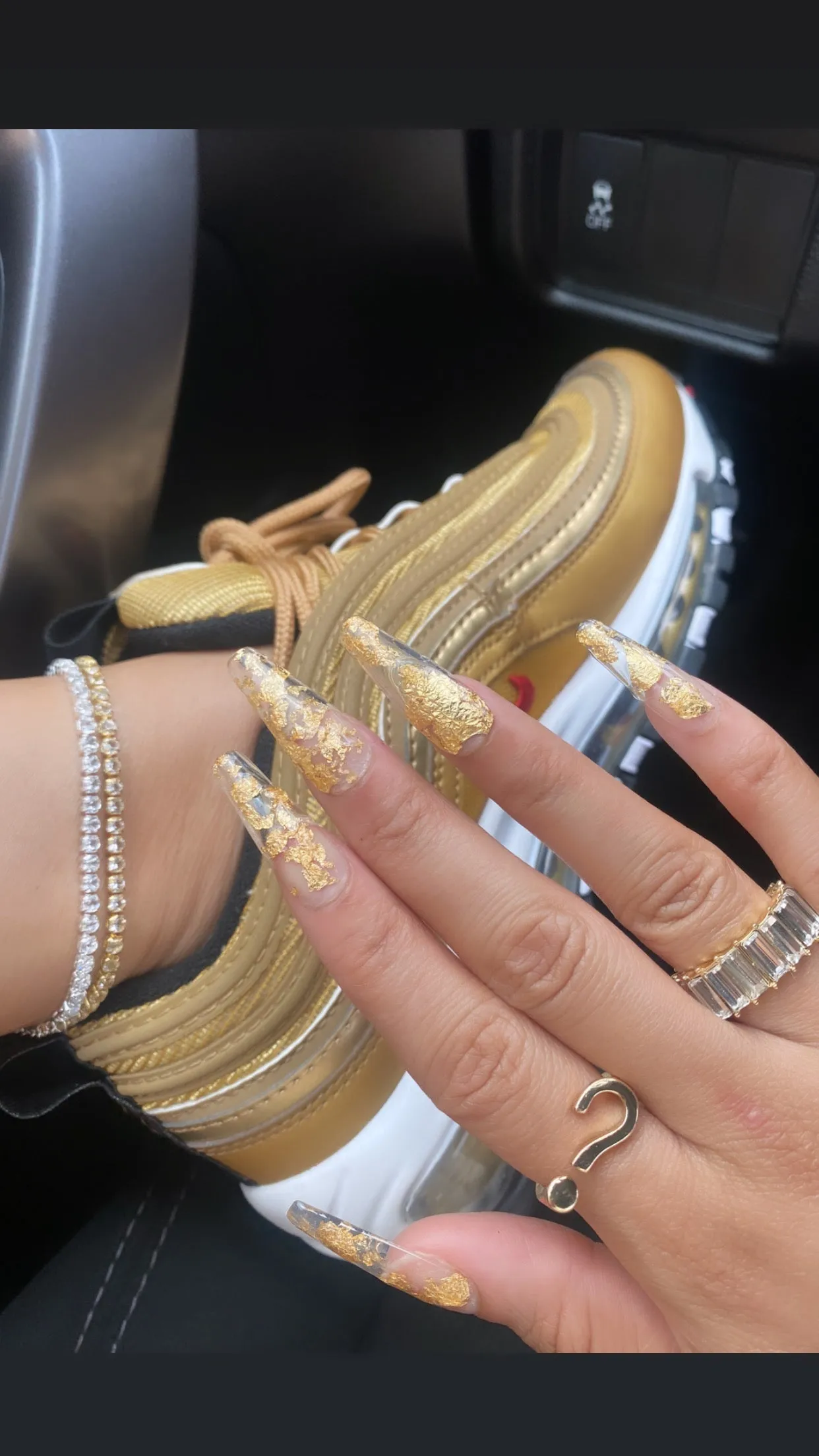 Smoke and Mirrors Eternity Baguette Ring | Clear & Gold