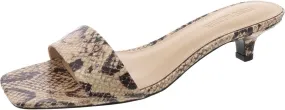 Steve Madden Womens Trinity Embossed Leather Kitten Heels