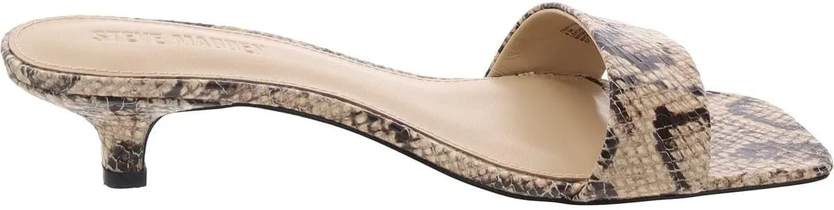 Steve Madden Womens Trinity Embossed Leather Kitten Heels