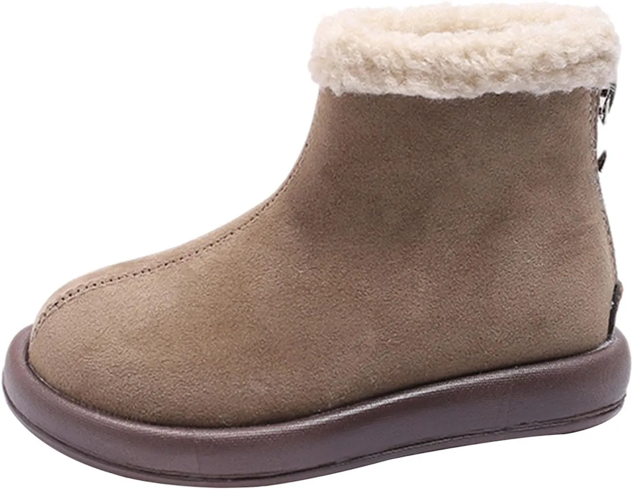 Toddler Plush Lining Snow Ankle Cozy Soft Sole Cotton Boots Cold Weather Comfortable Warm Plush Lined Toddler Boot