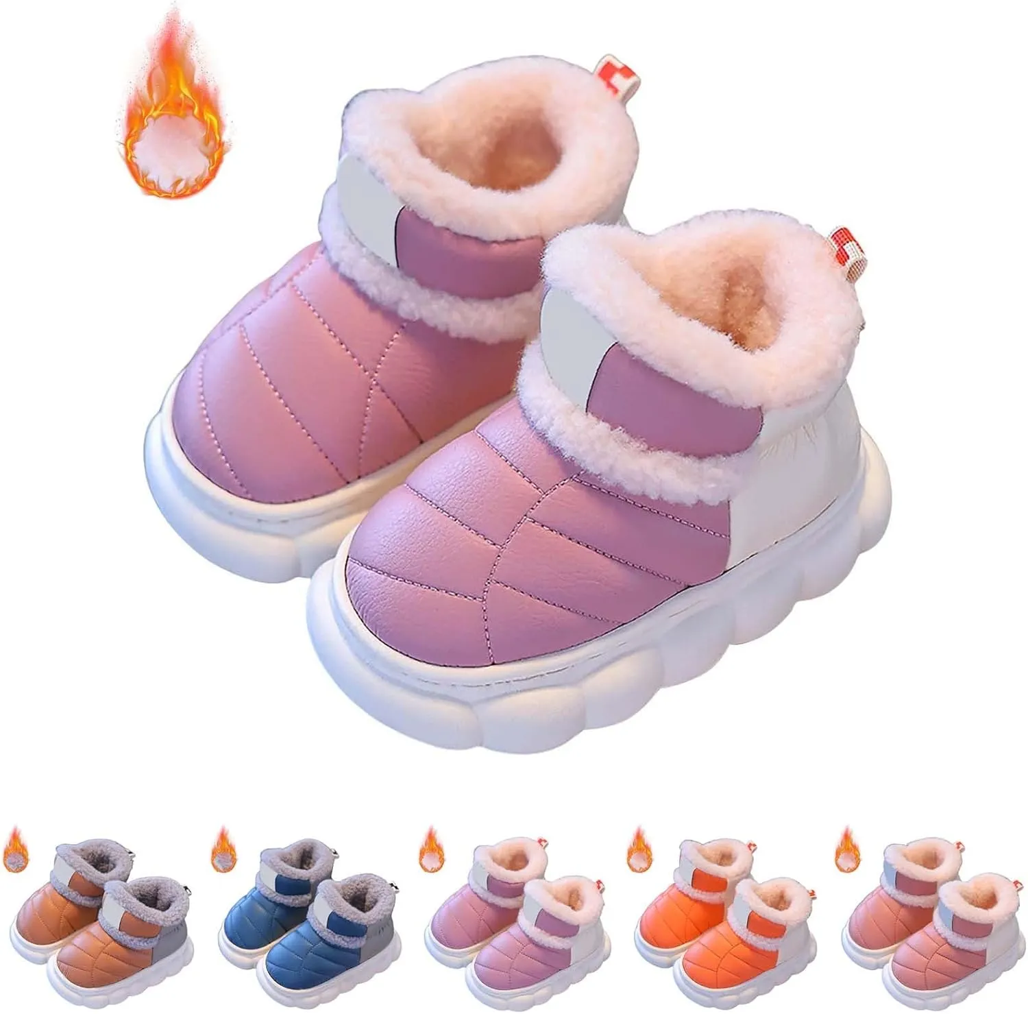Toddler Snow Ankle Boots for Girls Cozy Plush Lined Boots Newborn Infant Soft Cozy Shoes Warm Non Slip Shoes
