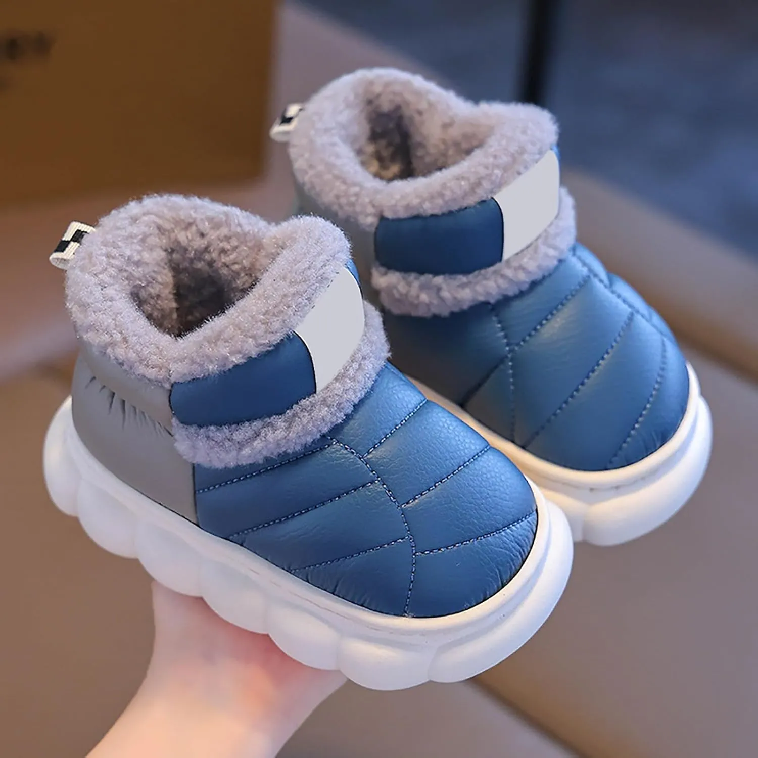 Toddler Snow Ankle Boots for Girls Cozy Plush Lined Boots Newborn Infant Soft Cozy Shoes Warm Non Slip Shoes
