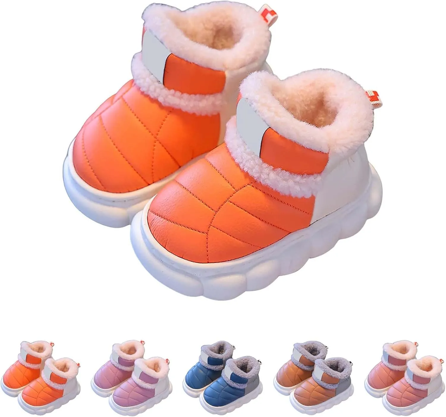 Toddler Snow Ankle Boots for Girls Cozy Plush Lined Boots Newborn Infant Soft Cozy Shoes Warm Non Slip Shoes
