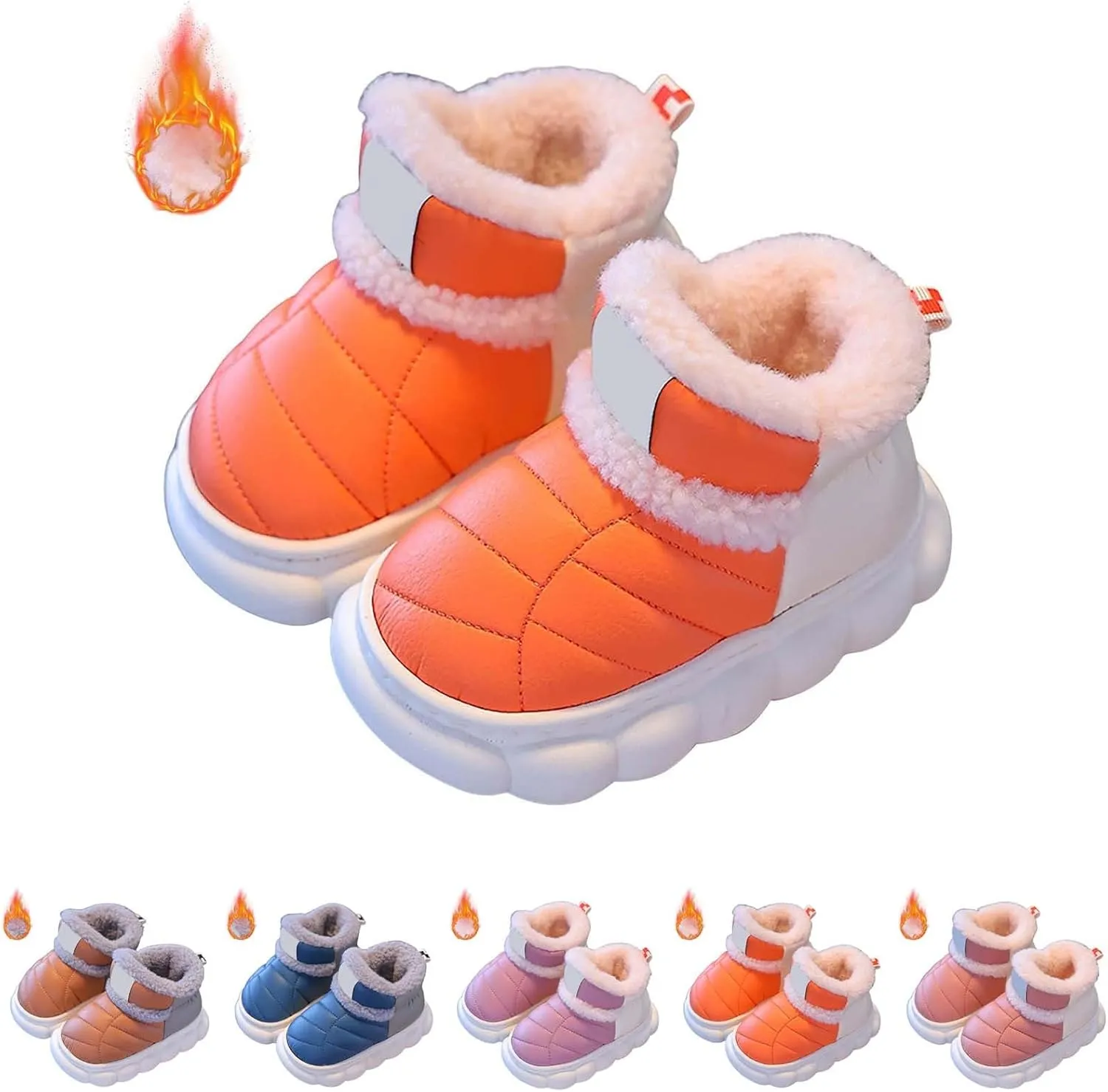 Toddler Snow Ankle Boots for Girls Cozy Plush Lined Boots Newborn Infant Soft Cozy Shoes Warm Non Slip Shoes