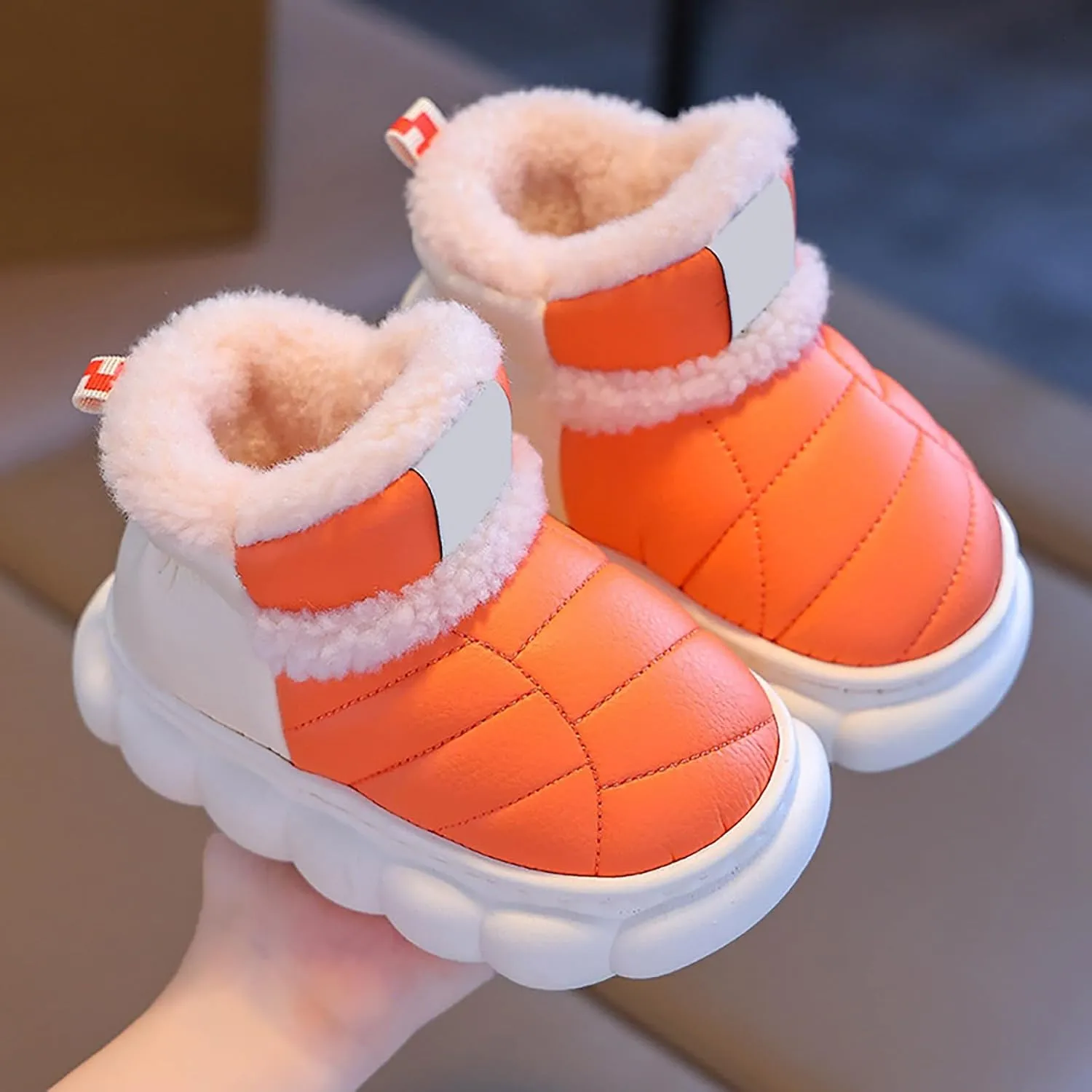 Toddler Snow Ankle Boots for Girls Cozy Plush Lined Boots Newborn Infant Soft Cozy Shoes Warm Non Slip Shoes
