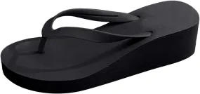 Wedge Flip Flops for Women Beach Shoes Ladies Heighten Wedges Platform Bohemian Slippers Clip Toe Sandals, 9