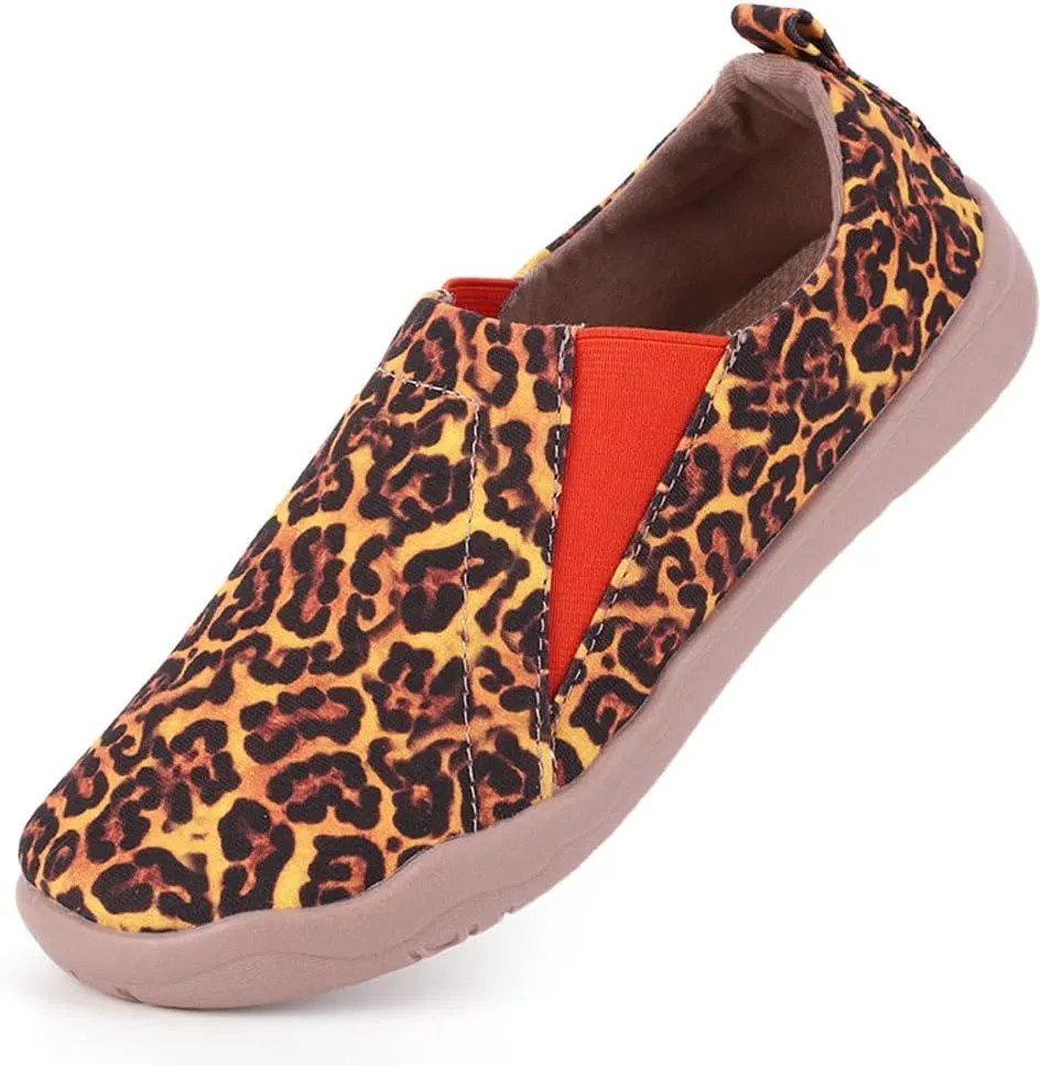 Women's Art Painted Casual Loafers Lightweight Slip On Canvas Walking Shoes Casual Flat Shoes Comfortable Boat Shoes Ladies Travel Shoes