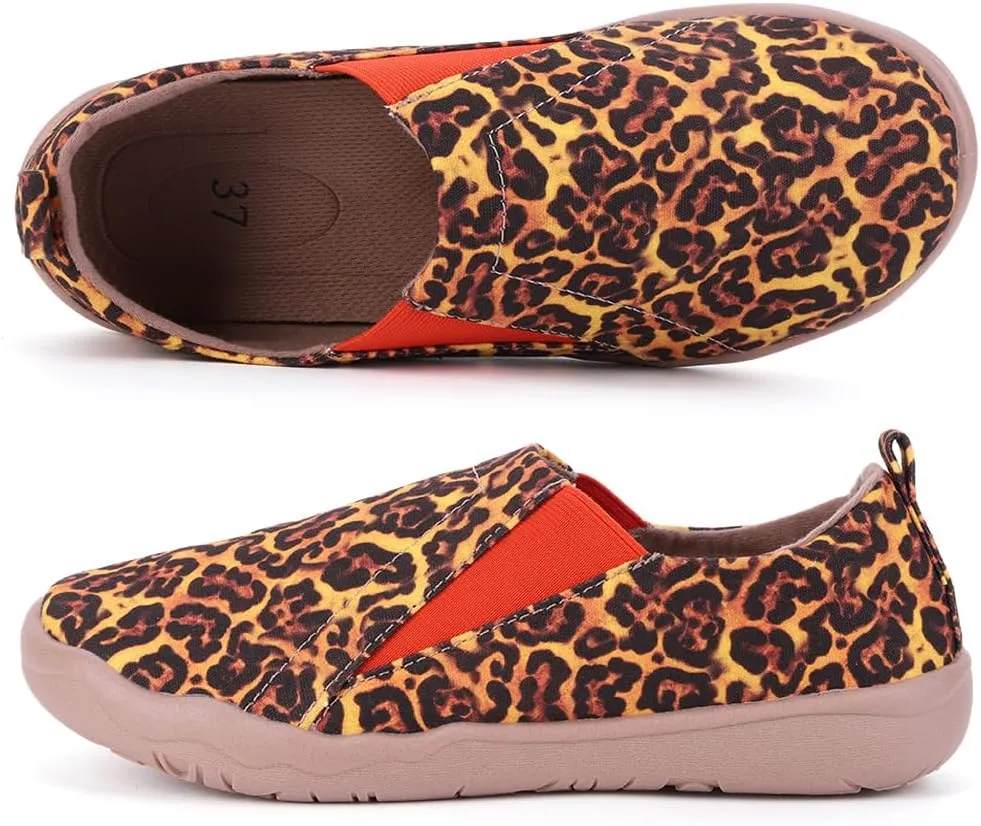 Women's Art Painted Casual Loafers Lightweight Slip On Canvas Walking Shoes Casual Flat Shoes Comfortable Boat Shoes Ladies Travel Shoes