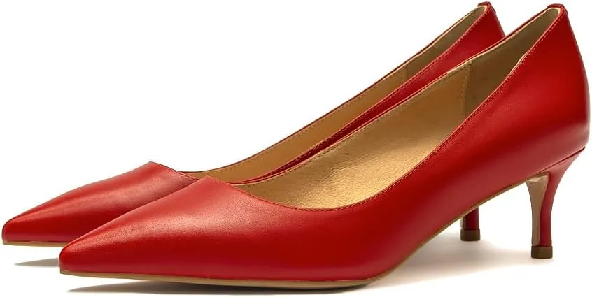 Women's Dress Low Heel Leather Pump
