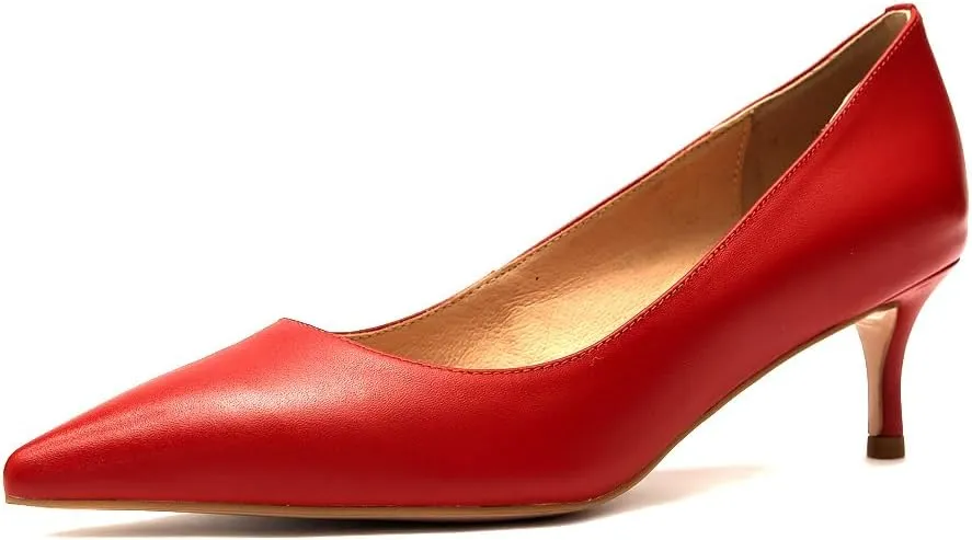 Women's Dress Low Heel Leather Pump