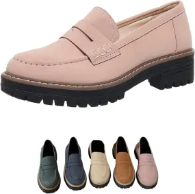 Women's Loafers Thick Sole Loafers Lug Sole Comfortable Loafers Suitable for Work, Business and Casual Dress Shoes
